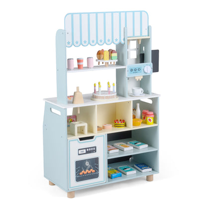 Kids Ice Cream Shop with 27 Accessories and Ice Cream Machine for Ages 3+, Blue Play Kitchen Sets Blue at Gallery Canada