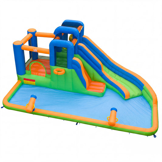 Kids Inflatable Water Slide Park with Splash Pool Inflatable Water Slides Multi-colored at Gallery Canada
