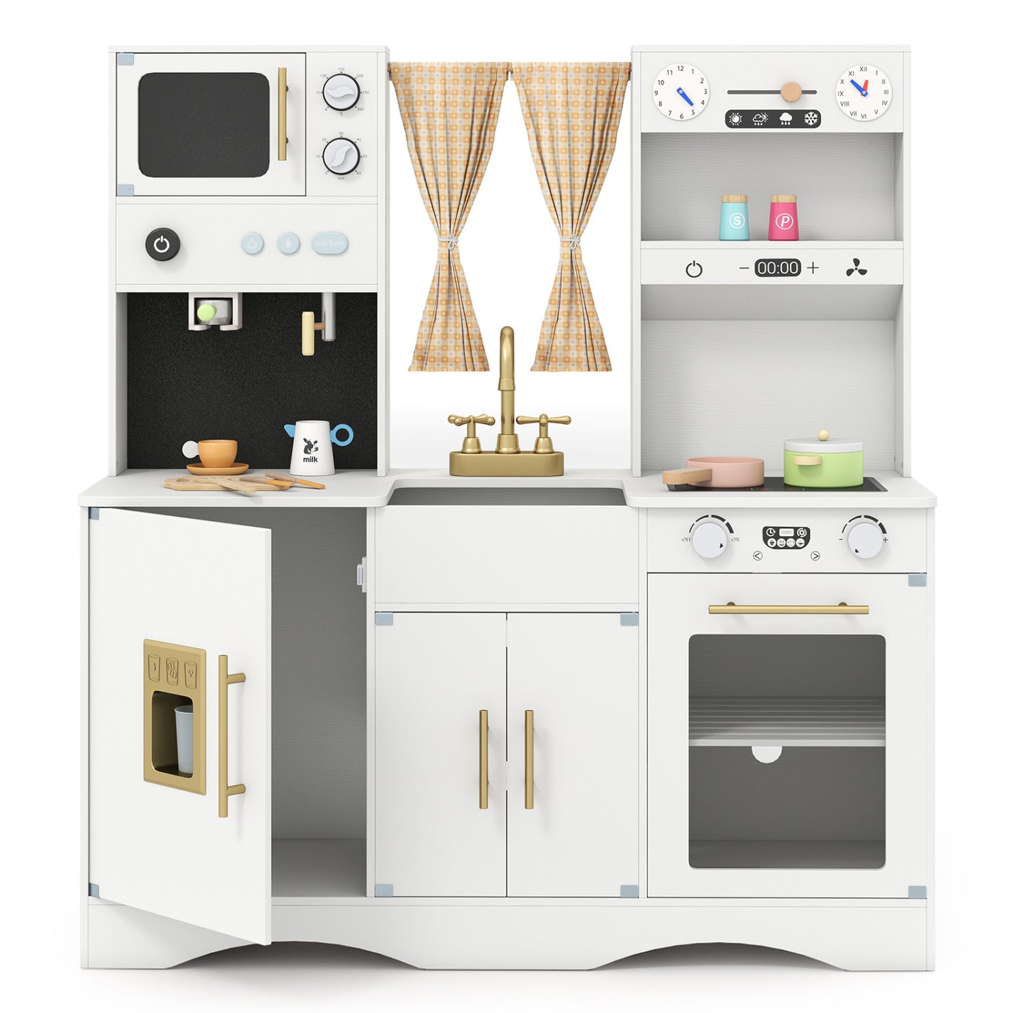 Kids Kitchen Playset, Microwave, Coffee Maker, Ages 3+, White Play Kitchen Sets at Gallery Canada