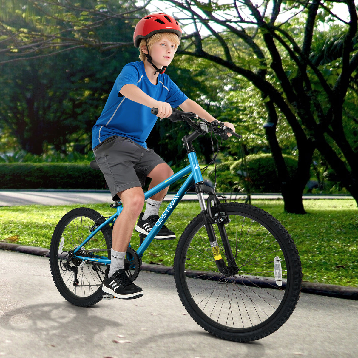 Kids Mountain Bike, 24 Inch, For Boys Girls Aged 8+, Blue Kids Bike at Gallery Canada