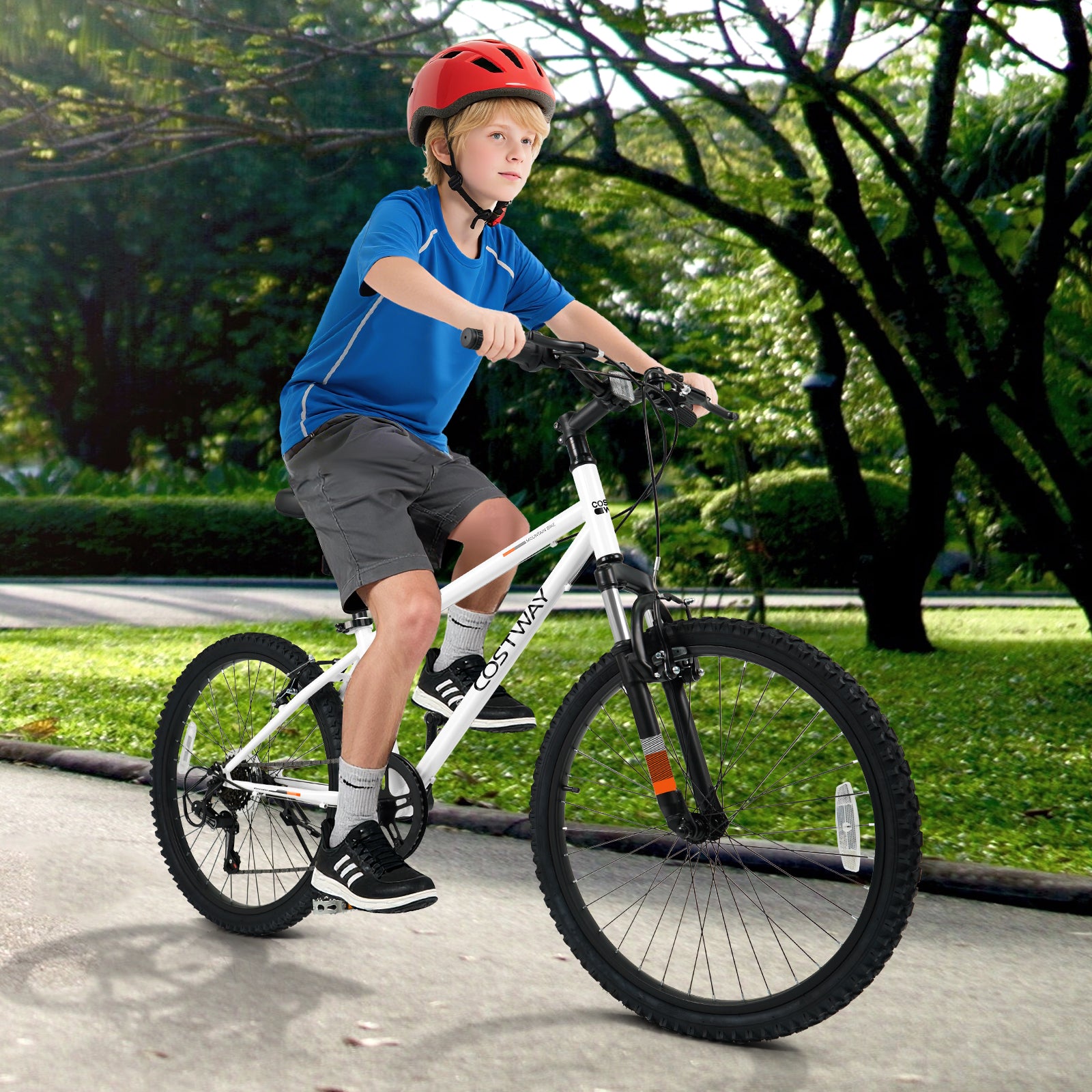 Kids Mountain Bike, 24 Inch, For Boys Girls Aged 8+, White Kids Bike at Gallery Canada