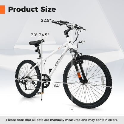 Kids Mountain Bike, 24 Inch, For Boys Girls Aged 8+, White Kids Bike at Gallery Canada