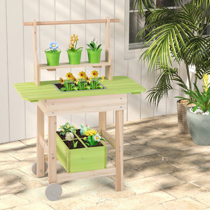 Kids Mud Kitchen With Removable Pots, Watering Can, Planting Trough Play Kitchen Sets at Gallery Canada