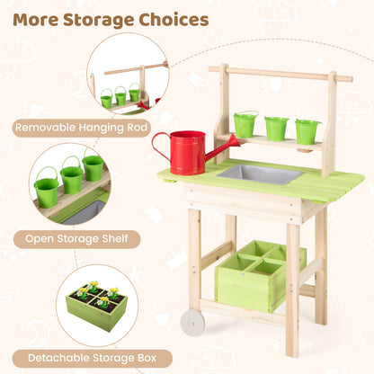 Kids Mud Kitchen With Removable Pots, Watering Can, Planting Trough Play Kitchen Sets at Gallery Canada