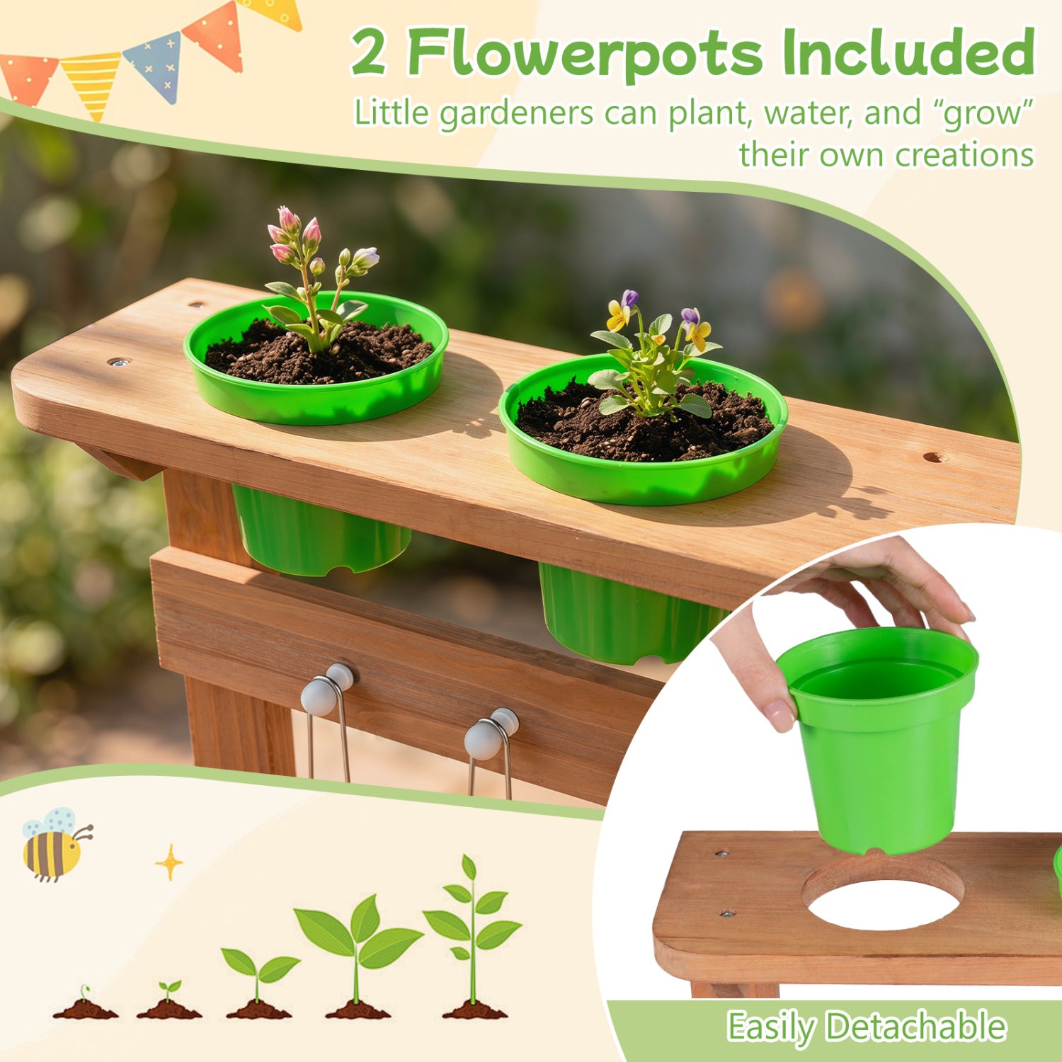 Kids Mud Kitchen With Water Tank, Sink, 15 Accessories, Natural Play Kitchen Sets at Gallery Canada