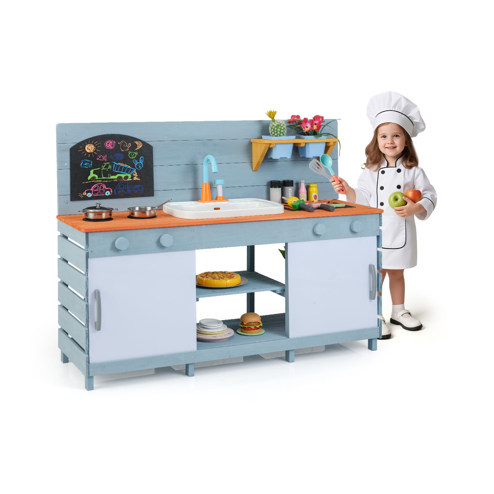 Kids Play Kitchen Set, For Ages 3-8, Blue Play Kitchen Sets at Gallery Canada