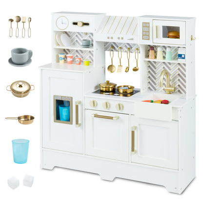 Kids Play Kitchen with Stoves and Faucet for Girls Boys Aged 3-6, White Play Kitchen Sets at Gallery Canada