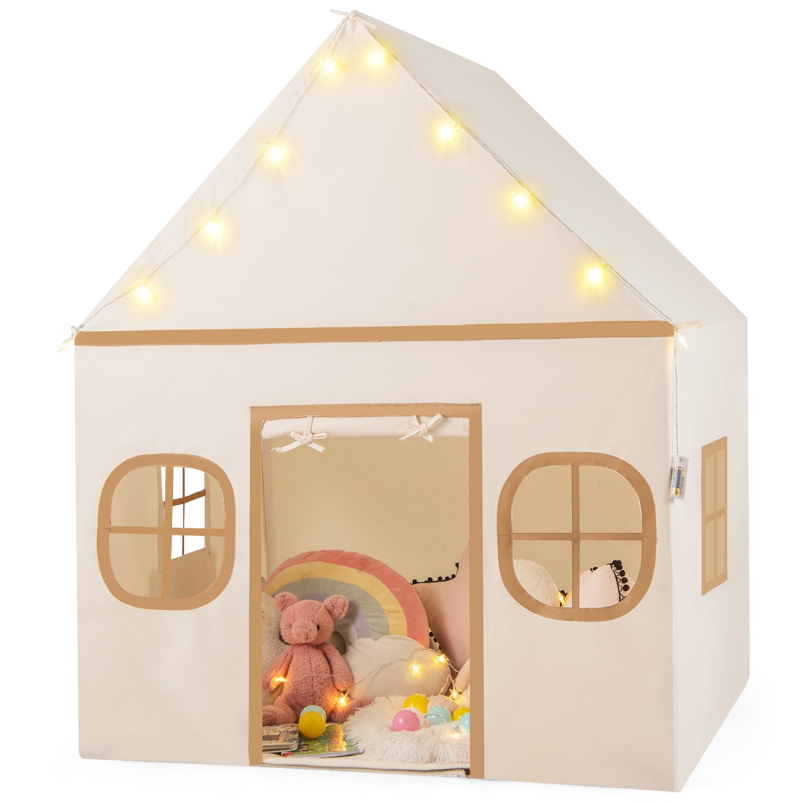 Kids Play Tent Large, Door Curtain, Windows Star Lights, Coffee Play Tents & Playhouse at Gallery Canada