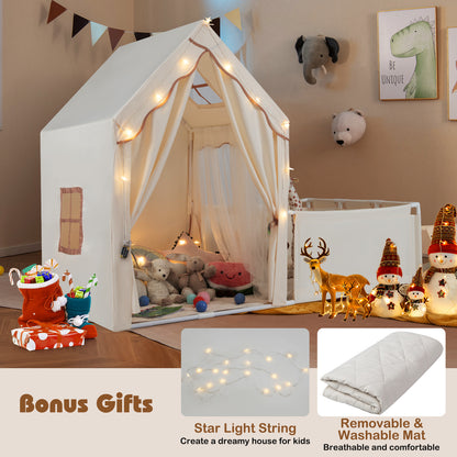Kids Play Tent With Playpen, 2-in-1 Toddler Playhouse, Beige Play Tents & Playhouse at Gallery Canada