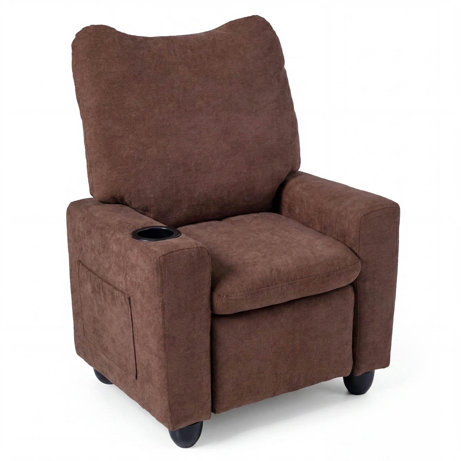 Kids Recliner Toddler Single Sofa with Adjustable Footrest and Cup Holder, Brown Kids Chairs & Seating at Gallery Canada