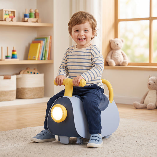 Kids Ride On Push Car with Headlight, Blue Push & Pedal Ride On Toys Blue at Gallery Canada