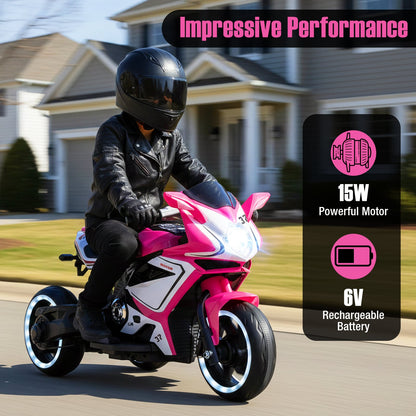 Kids Electric Motorcycle, 6V Battery Powered, Pink Powered Ride On Toys at Gallery Canada