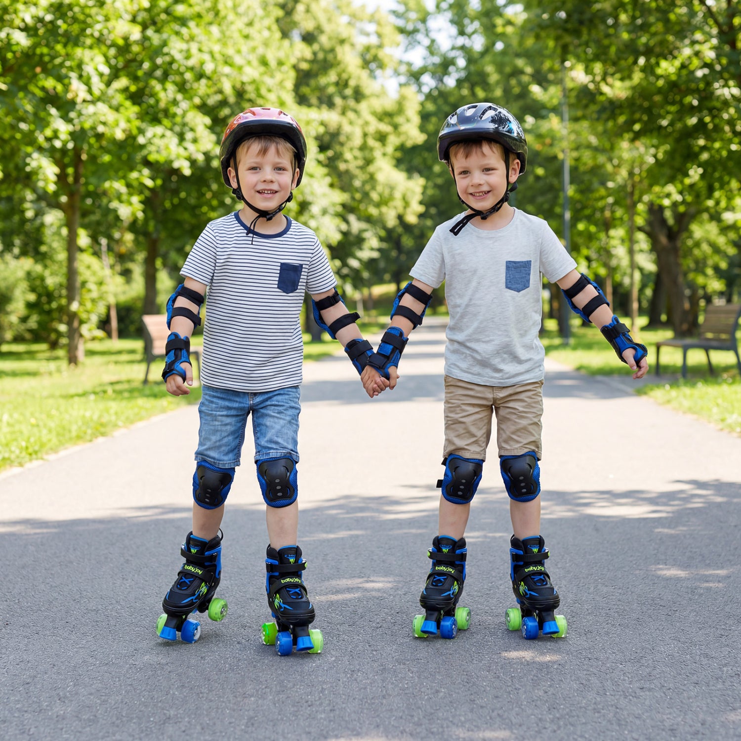 Kids Adjustable Quad Roller Skates, 4 Sizes, Light-Up Wheels, Navy Toy Sports at Gallery Canada