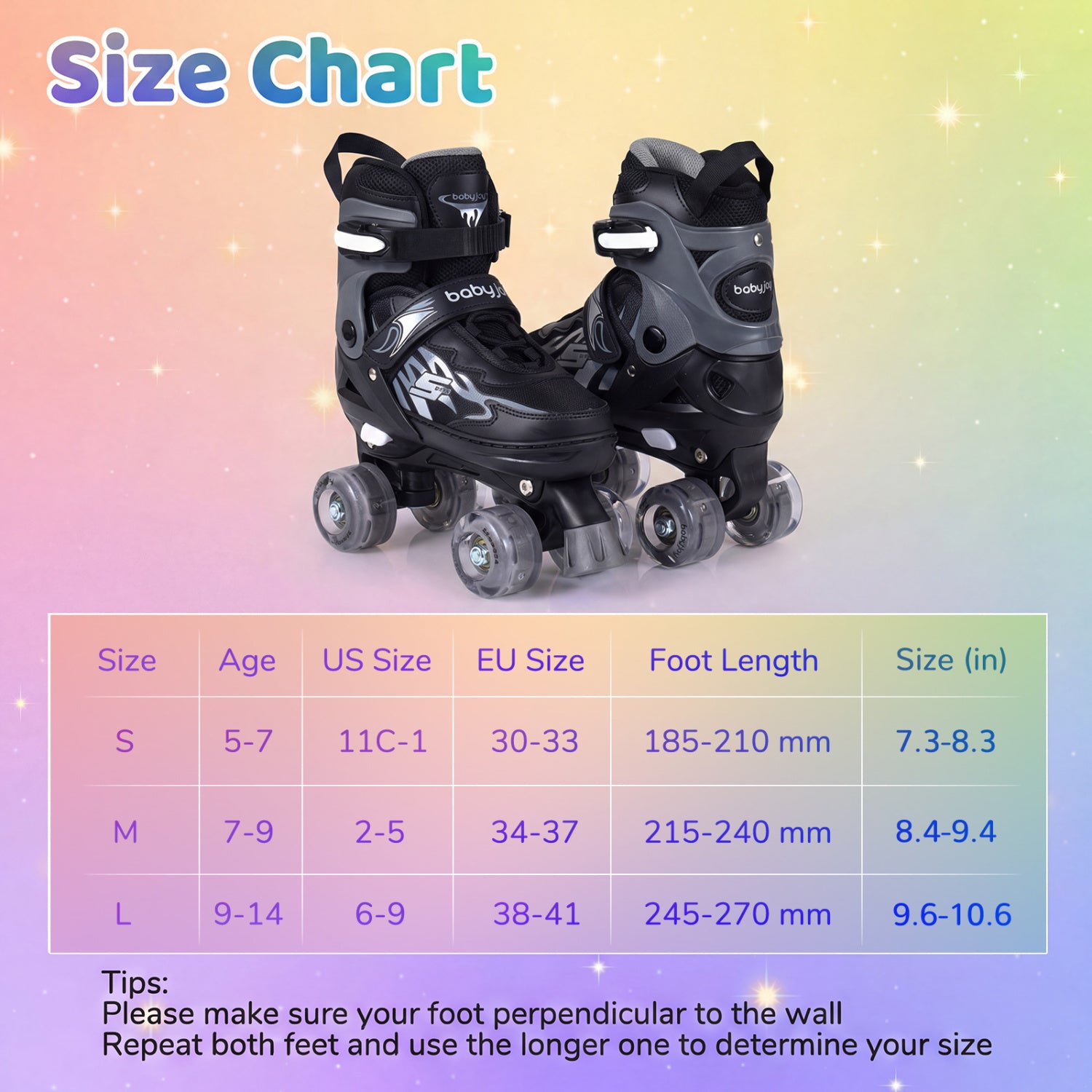 Kids Roller Skates, Adjustable Quad, Light-Up Wheels, Black Toy Sports at Gallery Canada