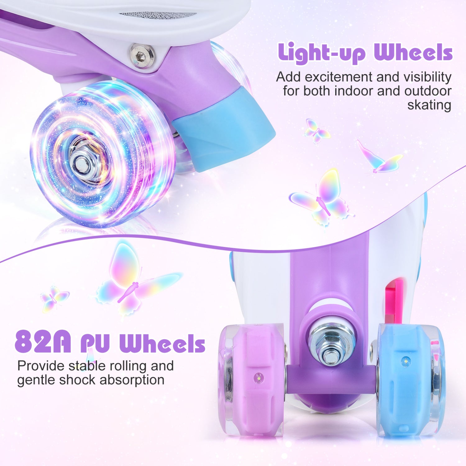 Kids Roller Skates, Ages 7-9, 4 Light Up Wheels, Blue Toy Sports at Gallery Canada