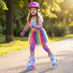 Kids Roller Skates, Ages 7-9, 4 Light Up Wheels, Blue Toy Sports Blue at Gallery Canada