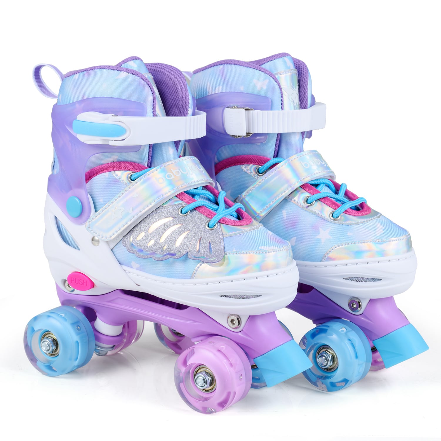 Kids Roller Skates, Ages 7-9, 4 Light Up Wheels, Blue Toy Sports Blue at Gallery Canada