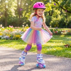 Kids Roller Skates, Ages 5-7, 4 Light-Up Wheels, Blue Toy Sports Blue at Gallery Canada