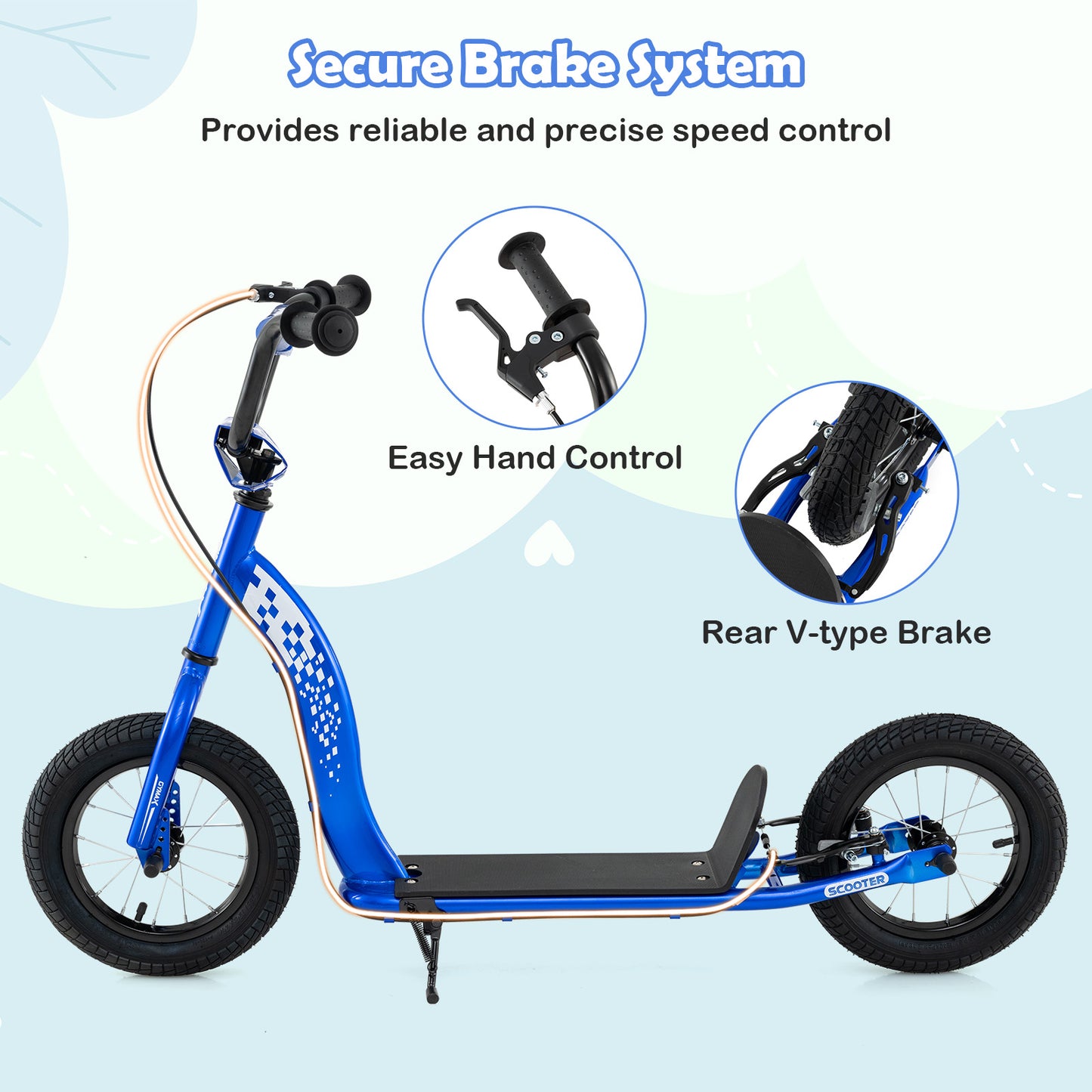 Kids Scooter, Adjustable Height, 12-Inch Wheels, Navy Scooters at Gallery Canada