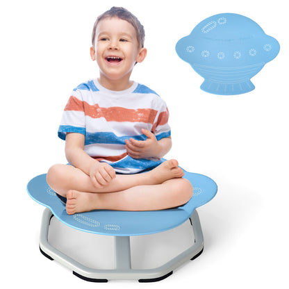 Kids Sensory Swivel Chair Elephant 360° Spinning Chair with Non-Slip Metal Base, Light Blue Kids Chairs & Seating at Gallery Canada