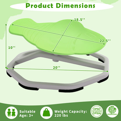 Kids Sensory Swivel Chair Elephant 360° Spinning Chair with Non-Slip Metal Base, Green Kids Chairs & Seating at Gallery Canada