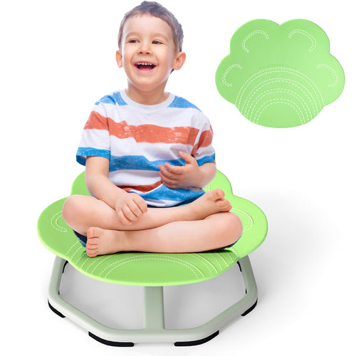 Kids Sensory Swivel Chair Cat Claw 360° Spinning Chair with Non-Slip Metal Base, Green