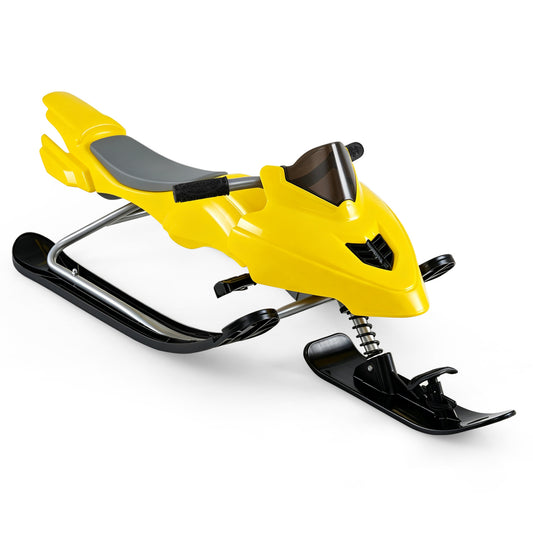 Kids Snow Racer Sled with Brakes, Tow Ropes, Yellow Winter Sports & Activities Yellow at Gallery Canada