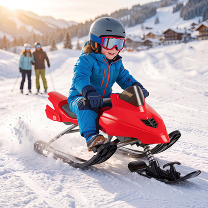 Kids Snow Racer Sled with Brakes, Red Winter Sports & Activities at Gallery Canada