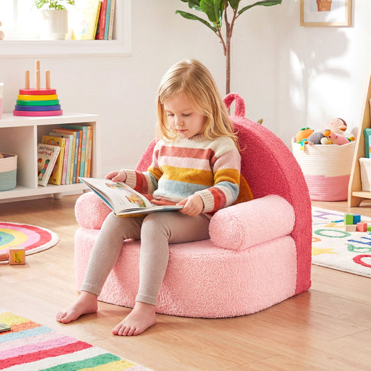 Kids Sofa Toddler Foam Couch, Soft Fleece Fabric Cover, Red Kids Chairs & Seating Red at Gallery Canada