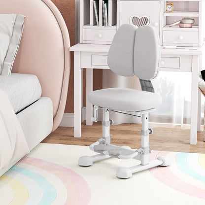 Kids Study Chair, Adjustable Double Backrest, Footrest, Gray Kids Chairs & Seating at Gallery Canada