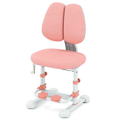 Kids Study Chair, Adjustable Double Backrest, Footrest, Pink Kids Chairs & Seating Pink at Gallery Canada