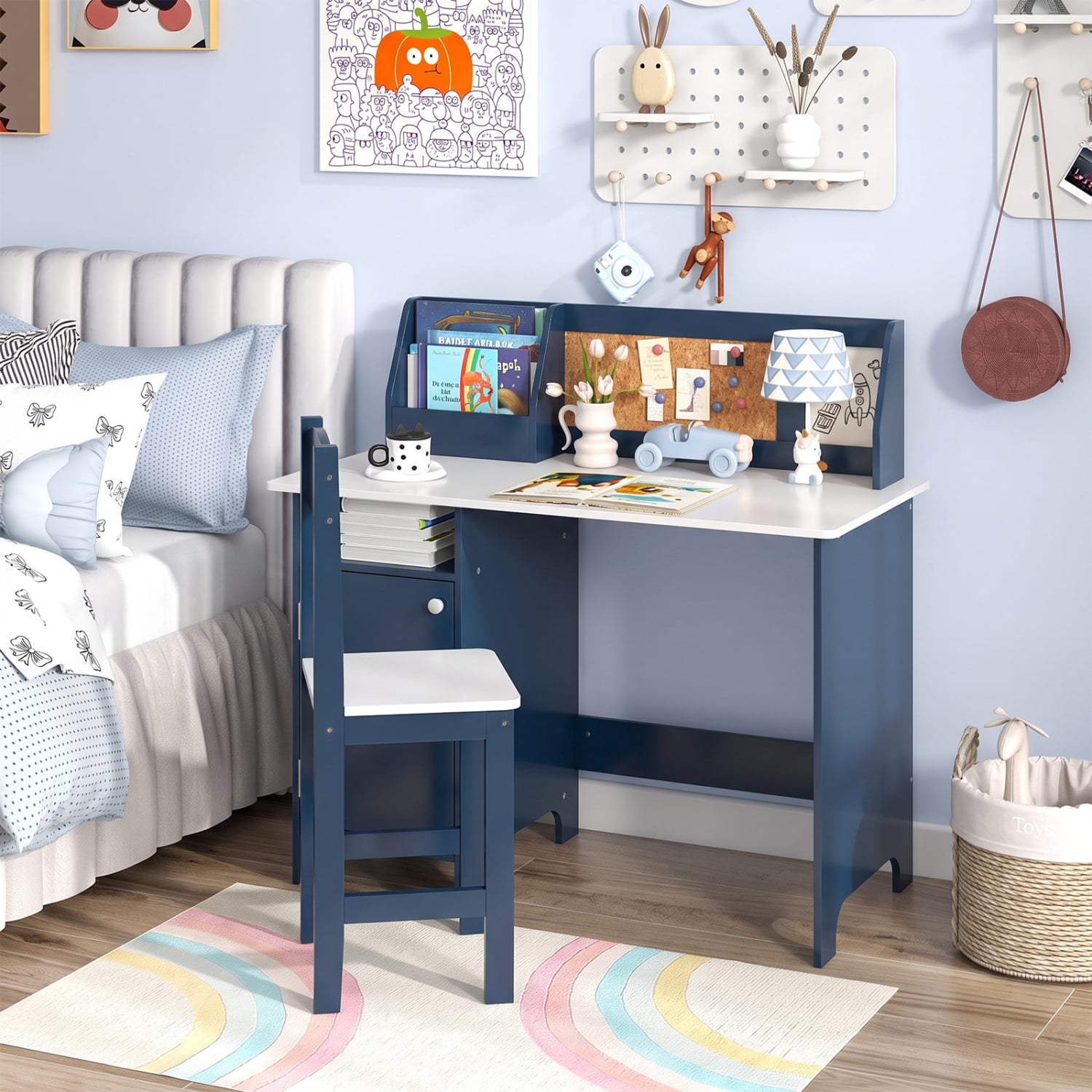 Kids Table Chair Set, Bookshelf Cabinet, Blue Kids Table & Chair Sets at Gallery Canada