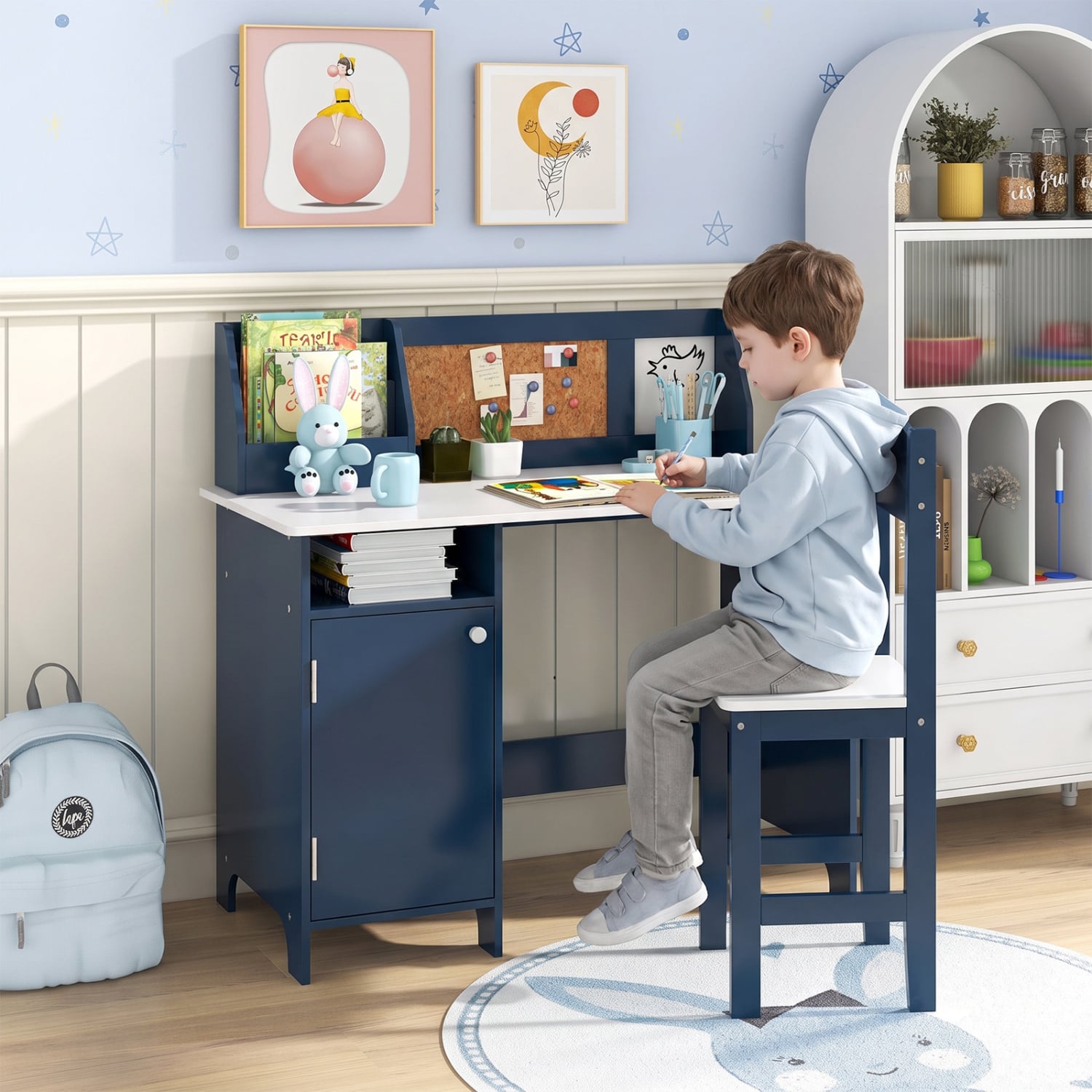 Kids Table Chair Set, Bookshelf Cabinet, Blue Kids Table & Chair Sets at Gallery Canada