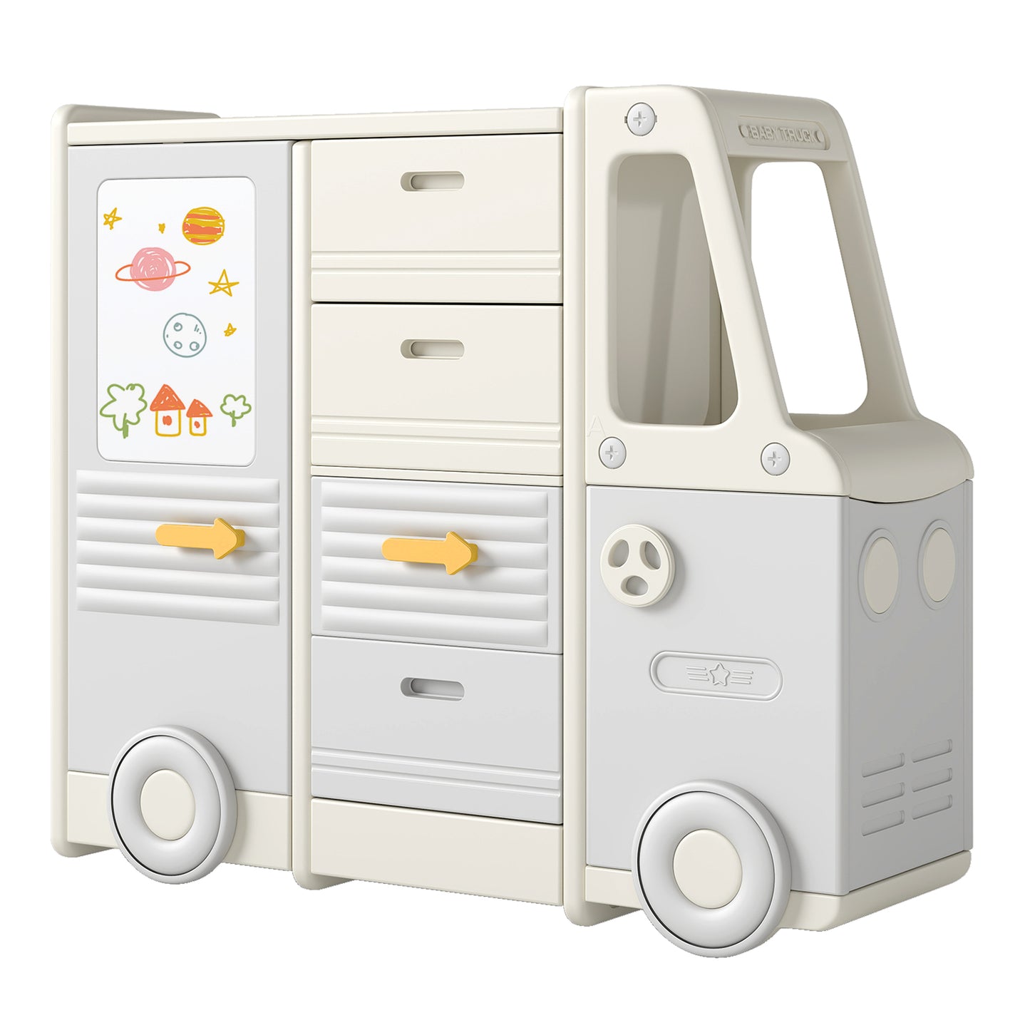 Kids Toy Storage Organizer Bus, 4 Drawers, Gray Kids Storage Gray at Gallery Canada