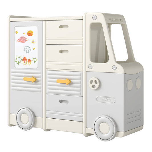 Kids Toy Storage Organizer Bus, 4 Drawers, Gray Kids Storage Gray at Gallery Canada