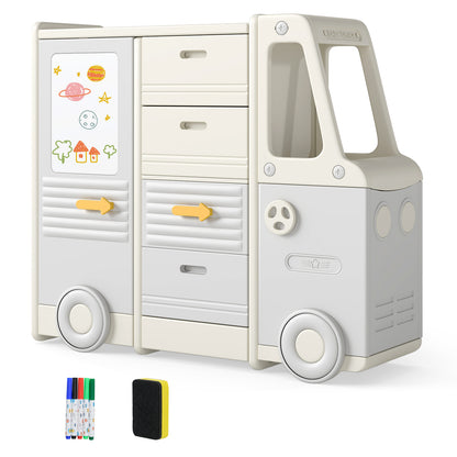 Kids Toy Storage Organizer Bus, 4 Drawers, Gray Kids Storage at Gallery Canada