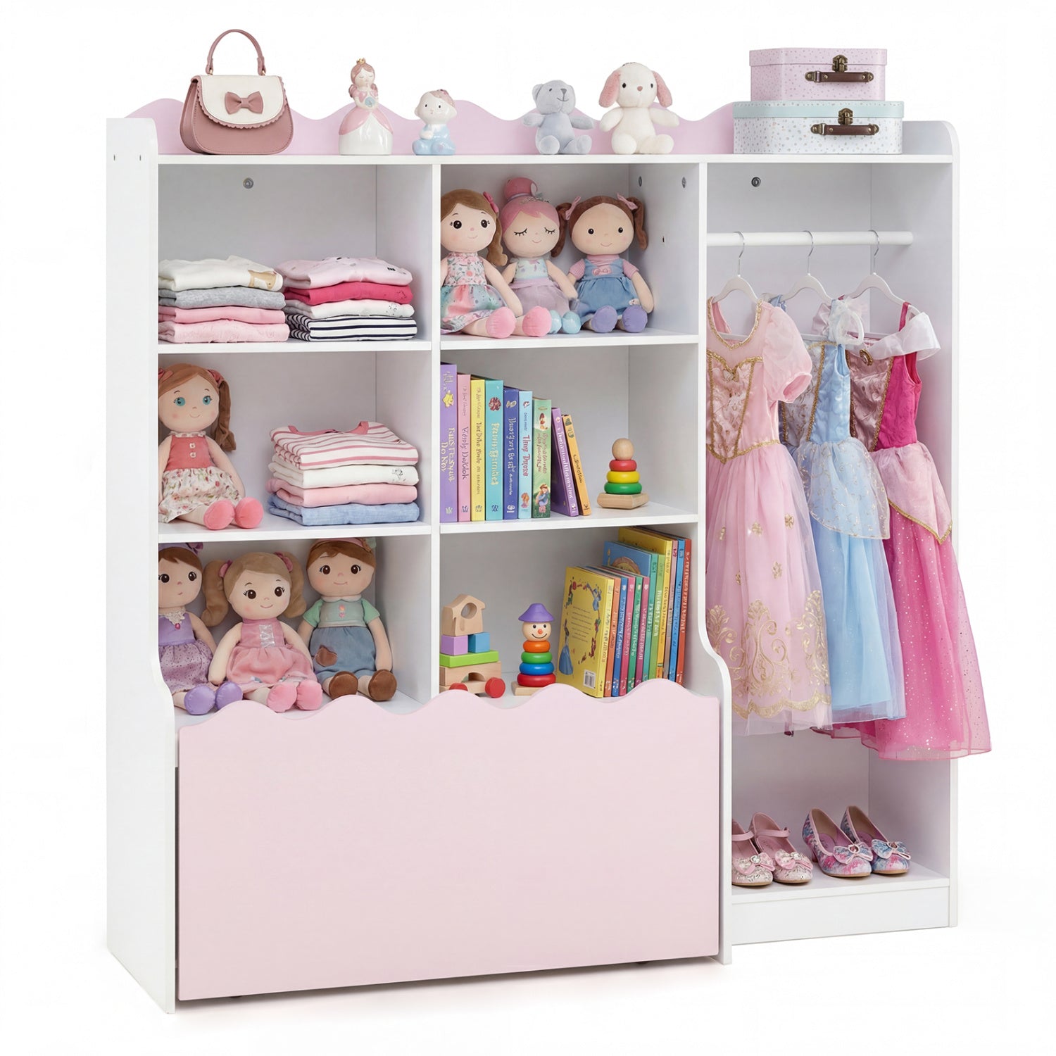 Kids Toy Storage Organizer, Dress Up Closet Wardrobe With Clothing Rack, Pink Kids Storage at Gallery Canada