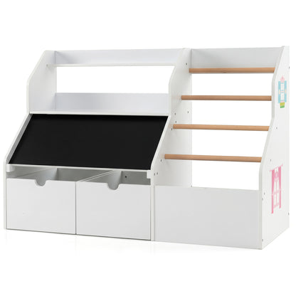 Kids Toy Storage Organizer with Flip-up Blackboard, White Kids Storage White at Gallery Canada