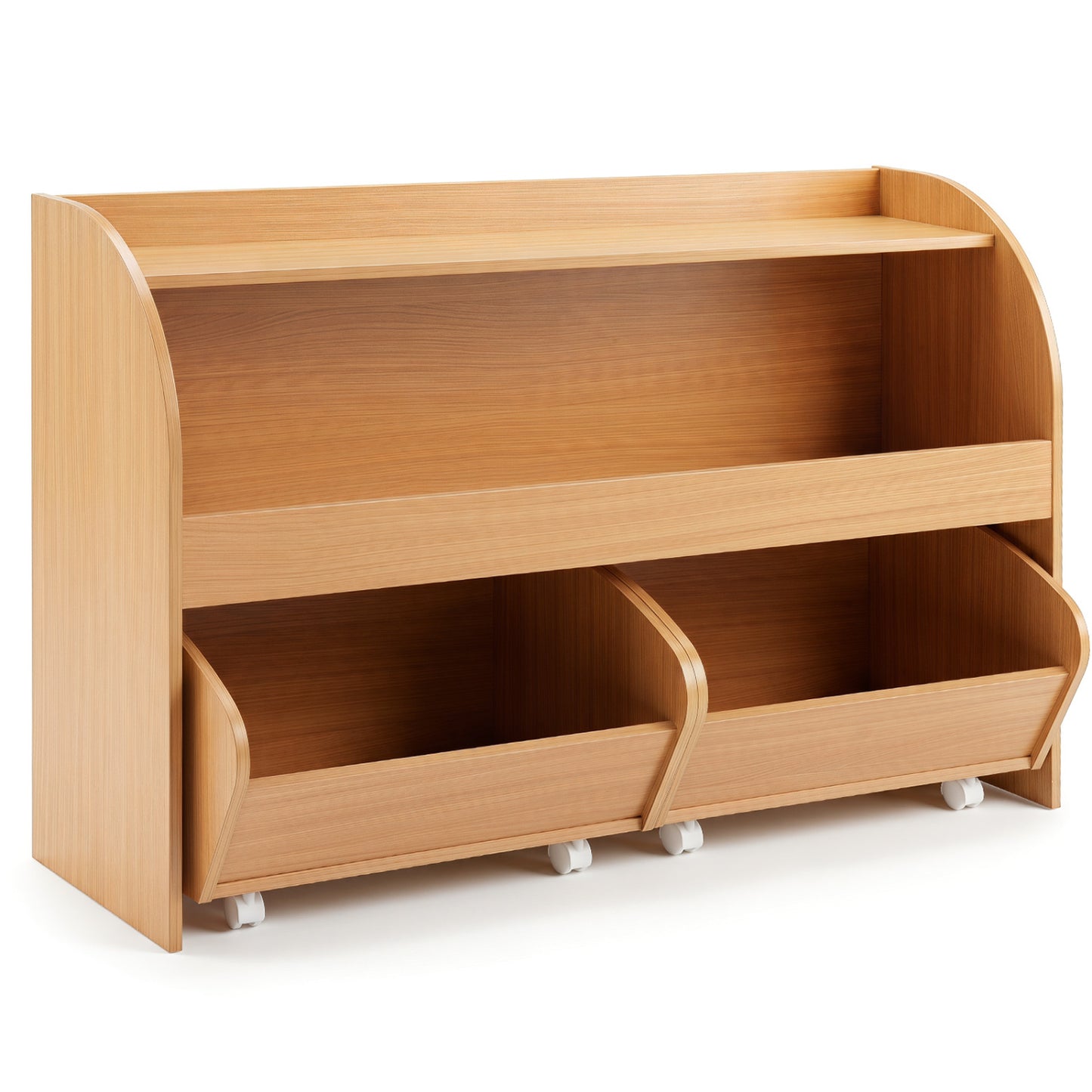 Kids Toy Storage Organizer, 2 Rolling Drawers, 3-Tier Bookshelf, Natural Kids Storage at Gallery Canada