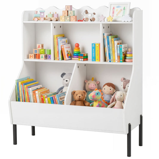 Kids Toy Storage Organizer, Wooden Montessori Bookshelf Kids Storage White at Gallery Canada