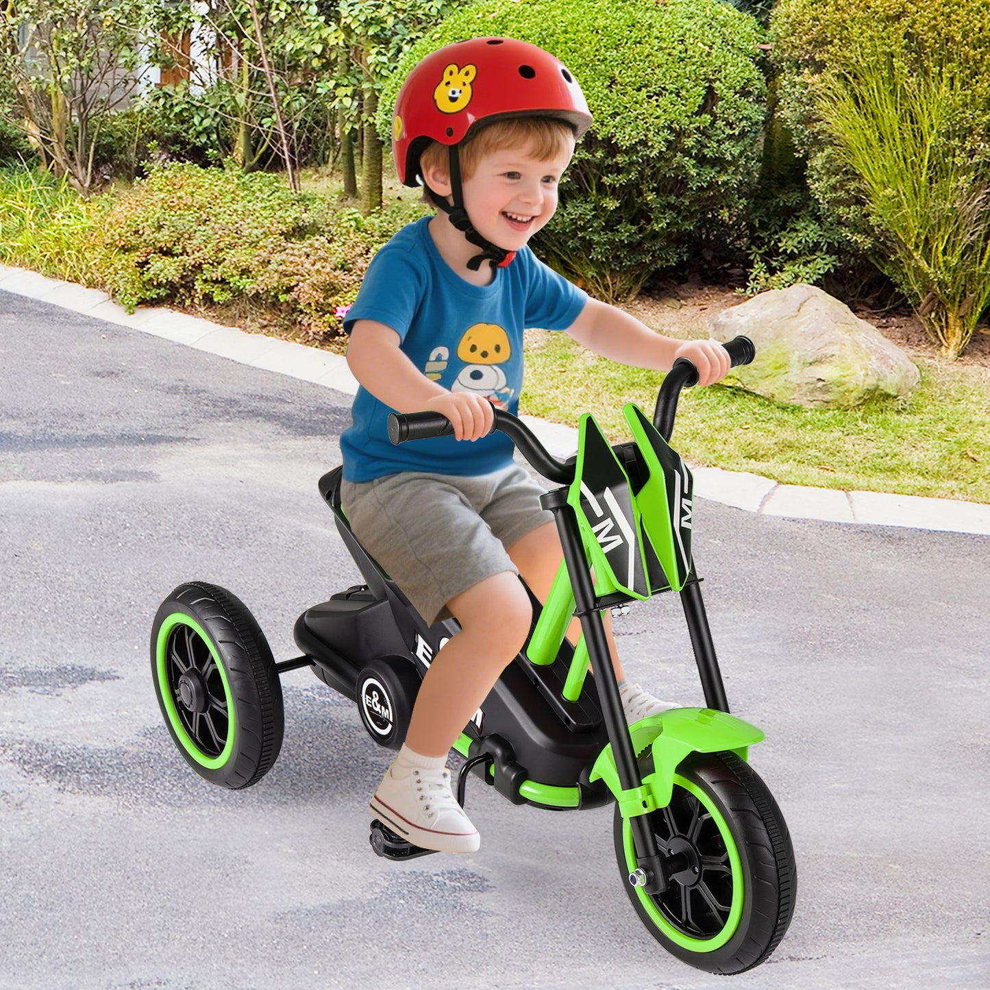 Kids Tricycle 3-Wheel Toddler Bike with Foot Pedals Forward Backward, Green Balance Bikes at Gallery Canada