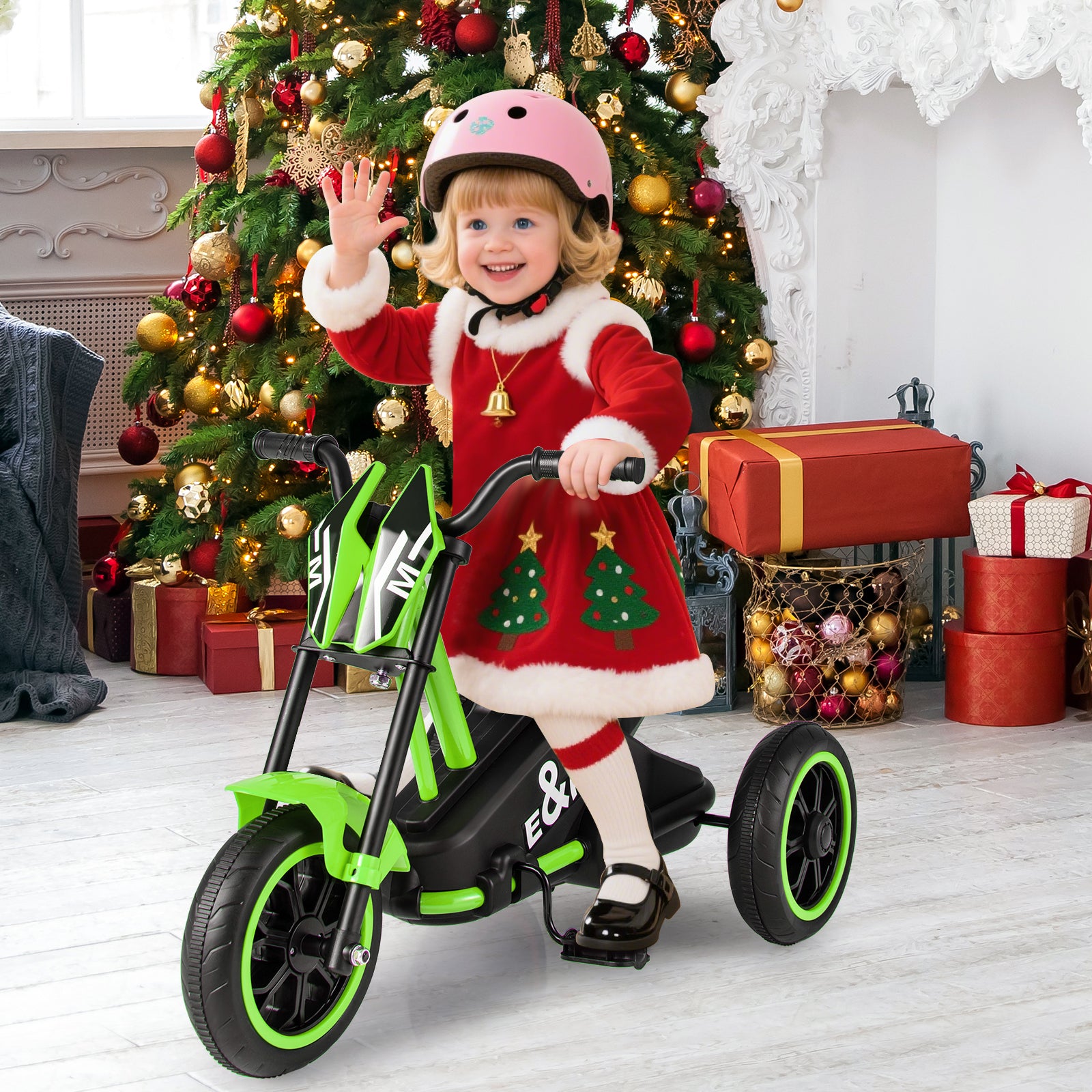 Kids Tricycle 3-Wheel Toddler Bike with Foot Pedals Forward Backward, Green Balance Bikes at Gallery Canada