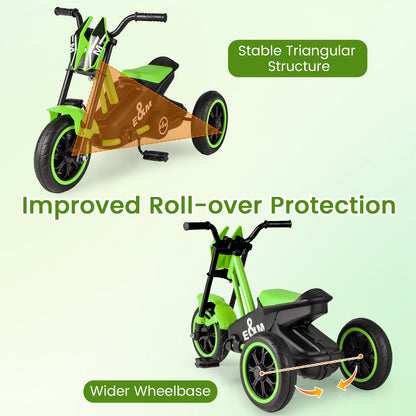 Kids Tricycle 3-Wheel Toddler Bike with Foot Pedals Forward Backward, Green Balance Bikes at Gallery Canada