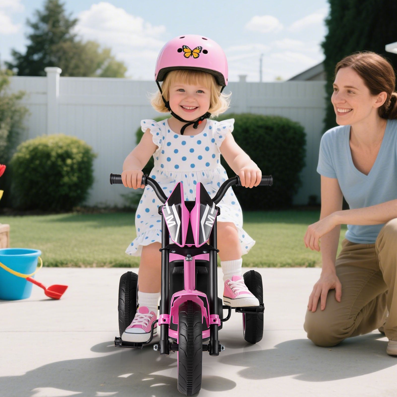Kids Tricycle 3-Wheel Toddler Bike with Foot Pedals Forward Backward, Pink Balance Bikes at Gallery Canada