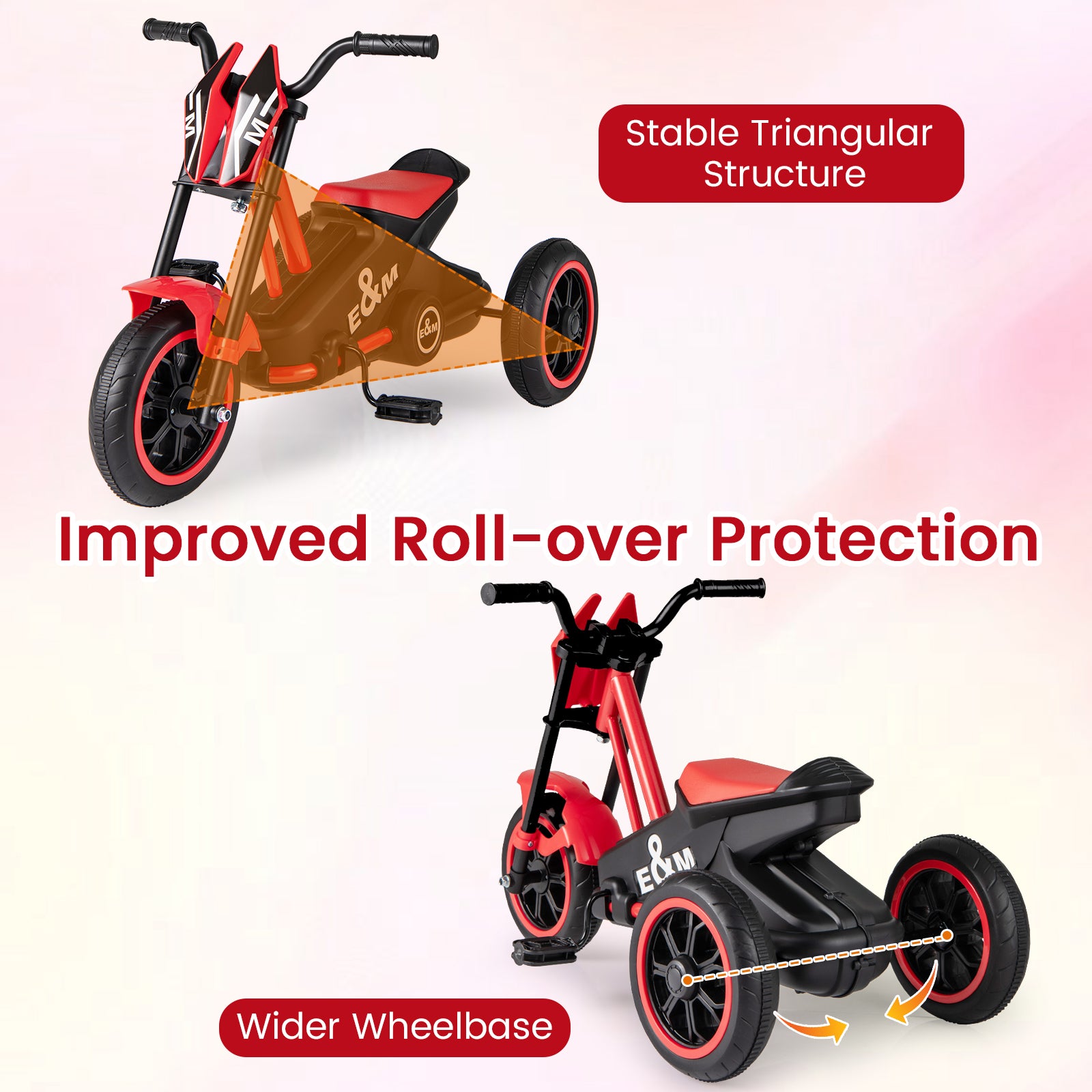 Kids Tricycle 3-Wheel Toddler Bike with Foot Pedals Forward Backward, Red Balance Bikes at Gallery Canada