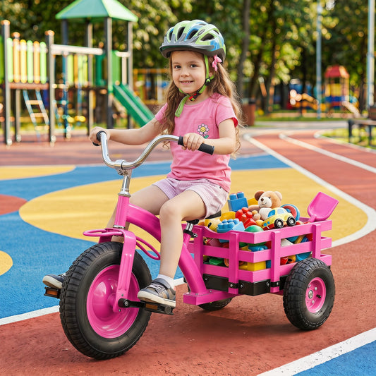 Kids Tricycle with 15 Inch Inflatable Rubber Tires , Pink Kids Bike Pink at Gallery Canada