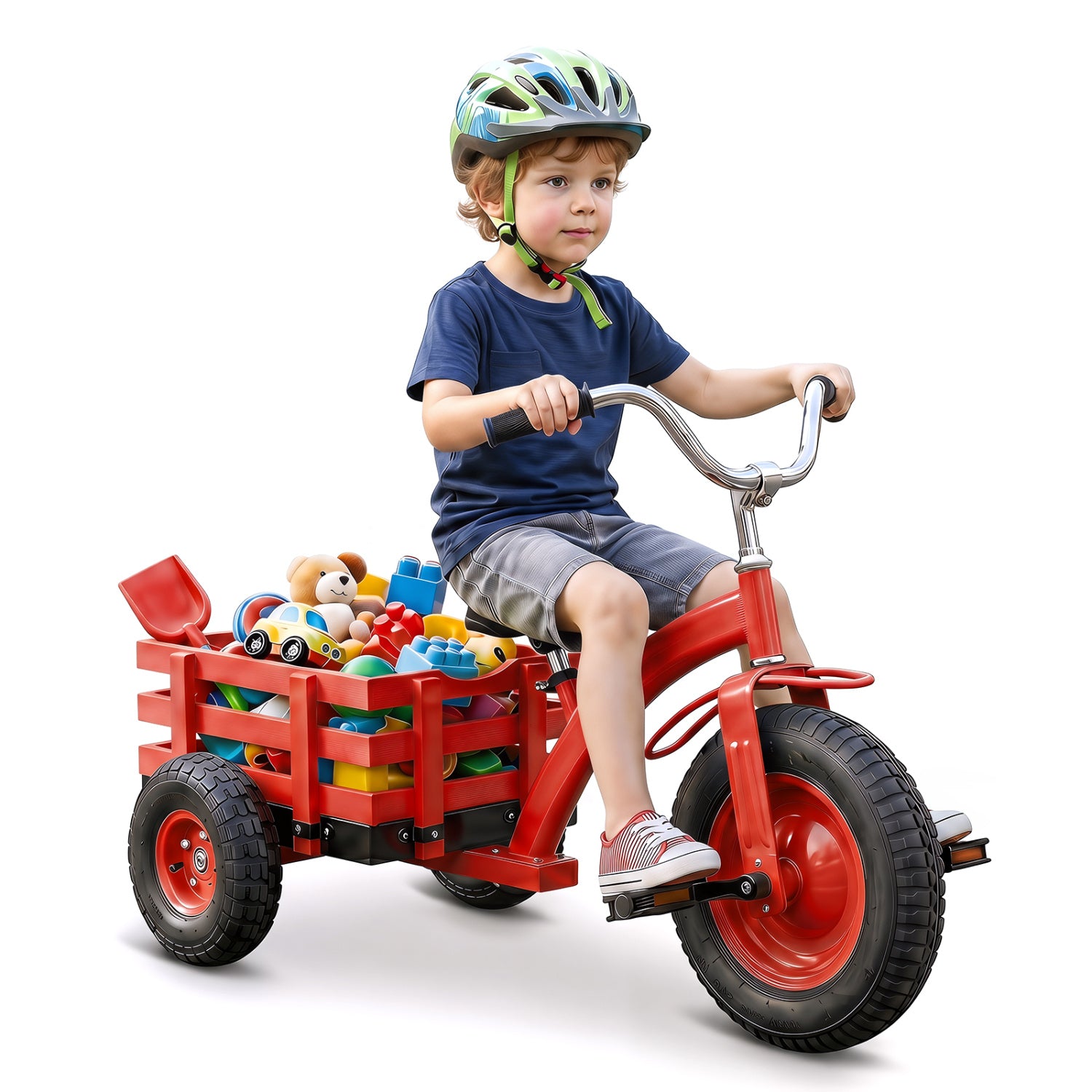 Kids Tricycle with 15 Inch Inflatable Rubber Tires, Red Kids Bike Red at Gallery Canada