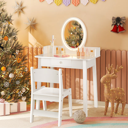 Kids Vanity Set With Lighted Mirror, White Kids Vanities at Gallery Canada
