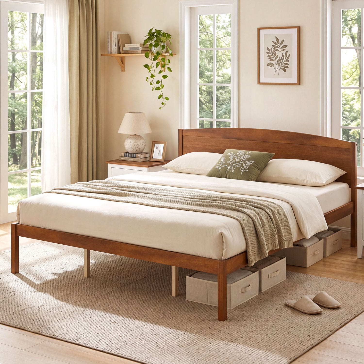 King Size Wooden Platform Bed Frame Beds & Bed Frames at Gallery Canada