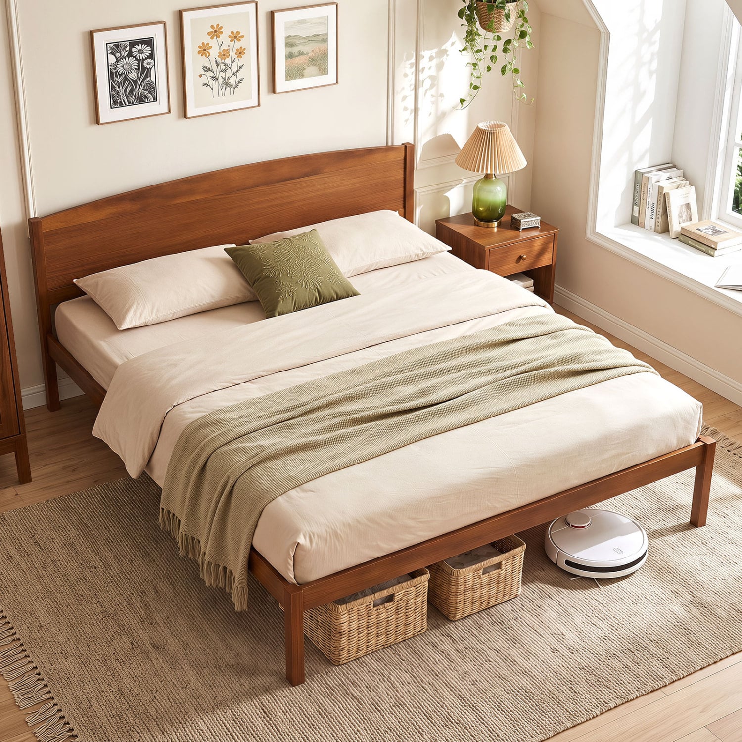 King Size Wooden Platform Bed Frame Beds & Bed Frames at Gallery Canada
